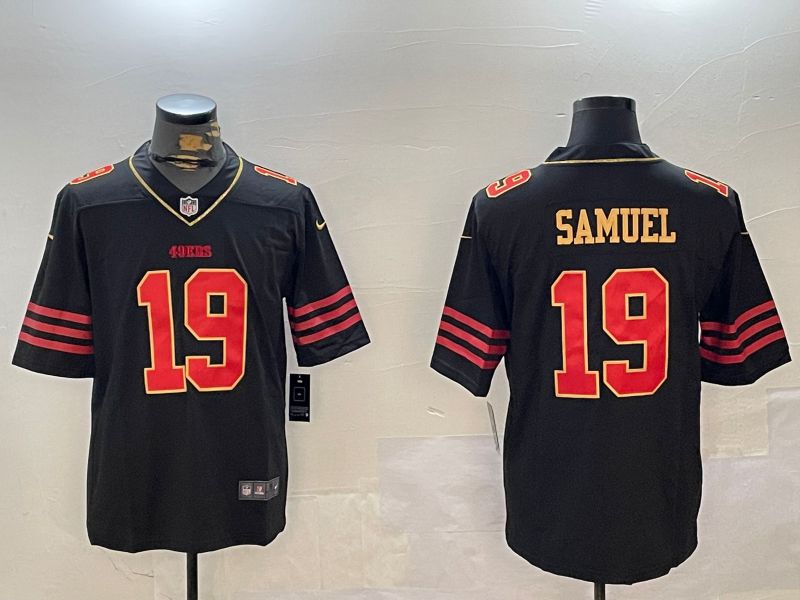 Men San Francisco 49ers 19 Samuel Black Gold 2024 Nike Limited NFL Jersey style 1230
